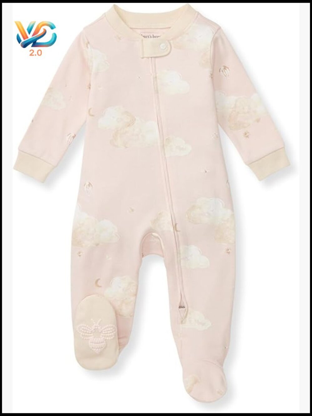 Baby Girls Sleep and Play Pajamas Organic Cotton Footies Zip Front One-Piece